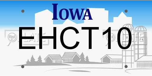EHCT10 Iowa License Plate