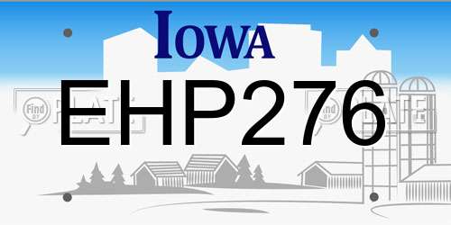 EHP276 Iowa License Plate