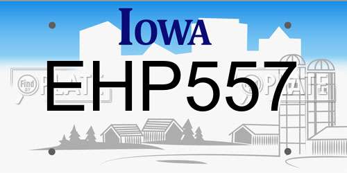 EHP557 Iowa License Plate