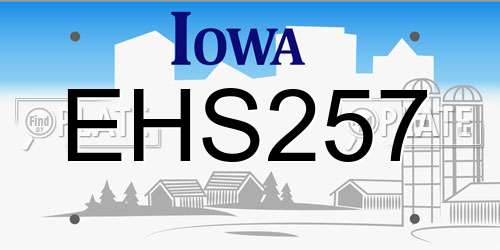 EHS257 Iowa License Plate