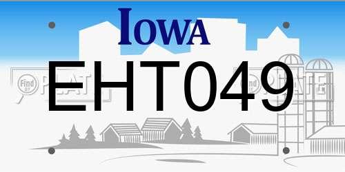 EHT049 Iowa License Plate