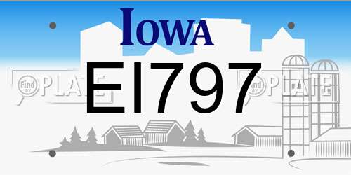 EI797 Iowa License Plate