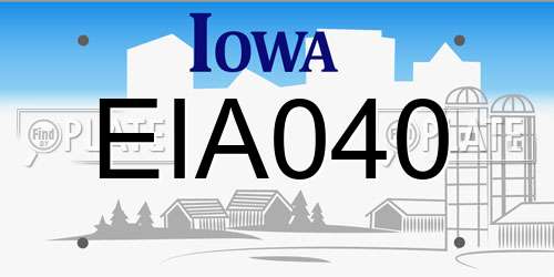 EIA040 Iowa License Plate