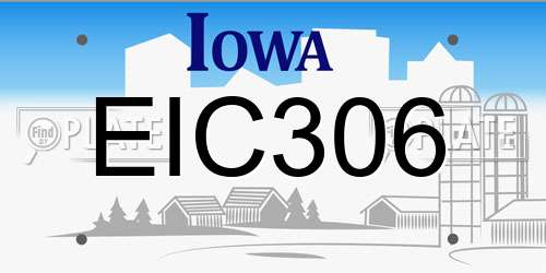 EIC306 Iowa License Plate