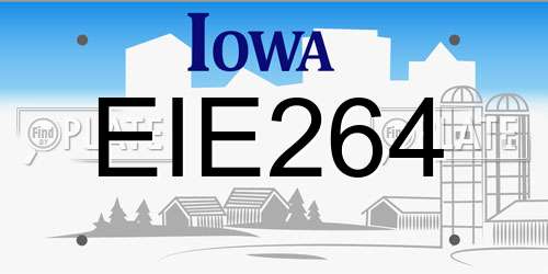 EIE264 Iowa License Plate