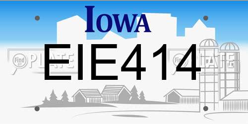 EIE414 Iowa License Plate