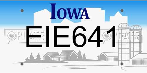 EIE641 Iowa License Plate