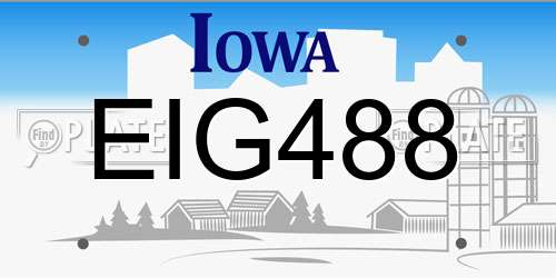EIG488 Iowa License Plate