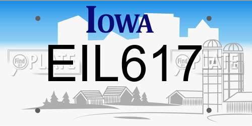 EIL617 Iowa License Plate