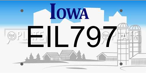 EIL797 Iowa License Plate