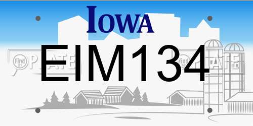 EIM134 Iowa License Plate