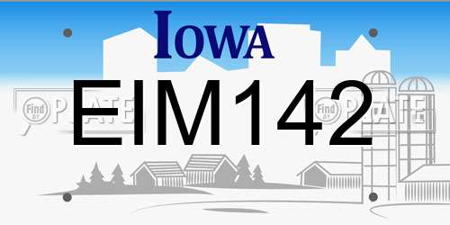 EIM142 Iowa License Plate