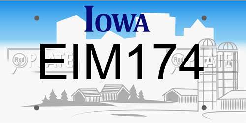 EIM174 Iowa License Plate