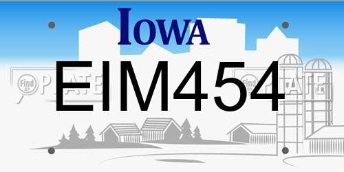 EIM454 Iowa License Plate