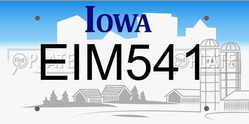 EIM541 Iowa License Plate