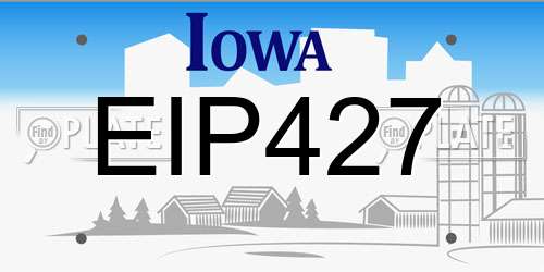 EIP427 Iowa License Plate