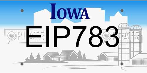EIP783 Iowa License Plate