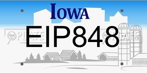 EIP848 Iowa License Plate