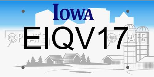 EIQV17 Iowa License Plate