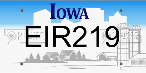 EIR219 Iowa License Plate