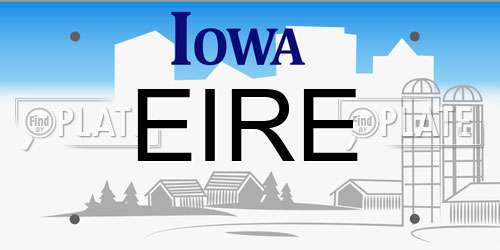 EIRE Iowa License Plate