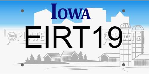 EIRT19 Iowa License Plate