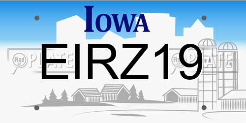 EIRZ19 Iowa License Plate