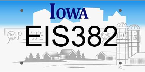 EIS382 Iowa License Plate