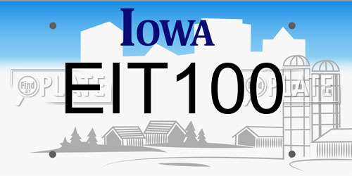 EIT100 Iowa License Plate