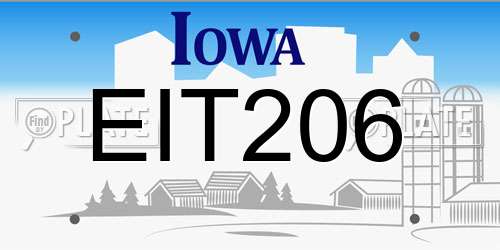 EIT206 Iowa License Plate