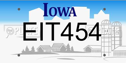EIT454 Iowa License Plate