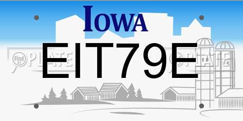 EIT79E Iowa License Plate