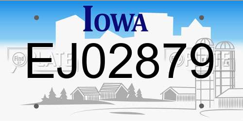 EJ02879 Iowa License Plate