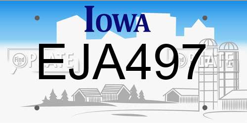 EJA497 Iowa License Plate
