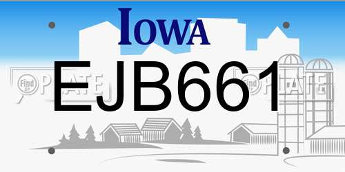 EJB661 Iowa License Plate