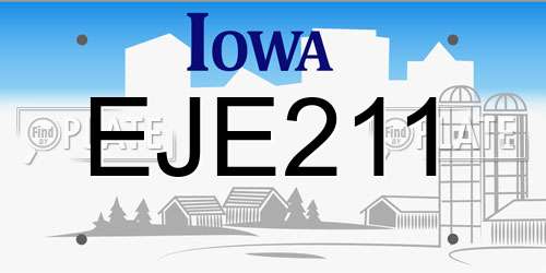 EJE211 Iowa License Plate
