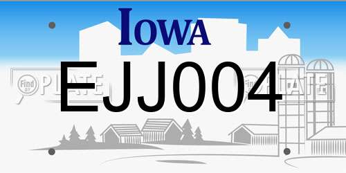EJJ004 Iowa License Plate
