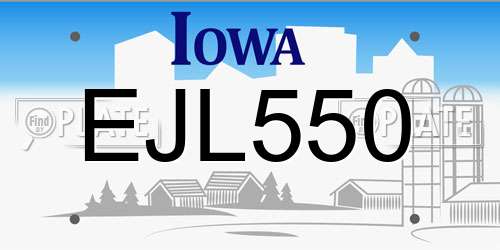 EJL550 Iowa License Plate