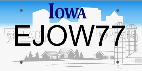 EJOW77 Iowa License Plate