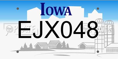 EJX048 Iowa License Plate