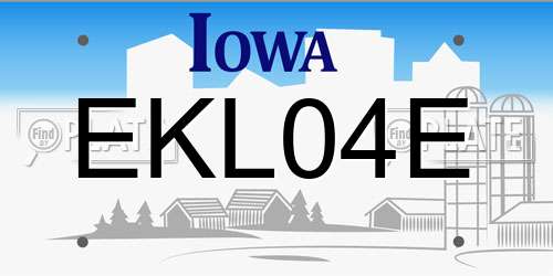 EKL04E Iowa License Plate