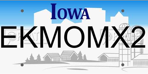 EKMOMX2 Iowa License Plate