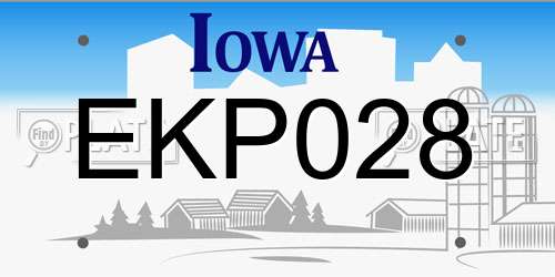 EKP028 Iowa License Plate