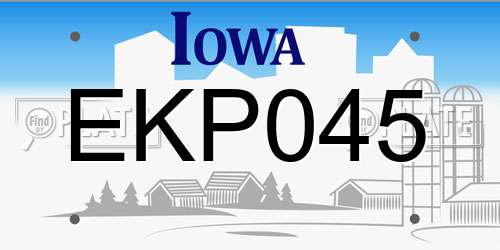 EKP045 Iowa License Plate