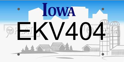 EKV404 Iowa License Plate