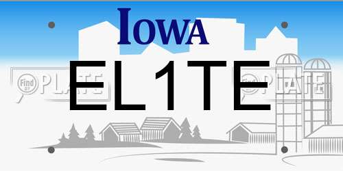 EL1TE Iowa License Plate
