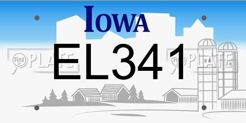EL341 Iowa License Plate