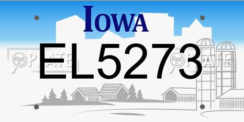 EL5273 Iowa License Plate