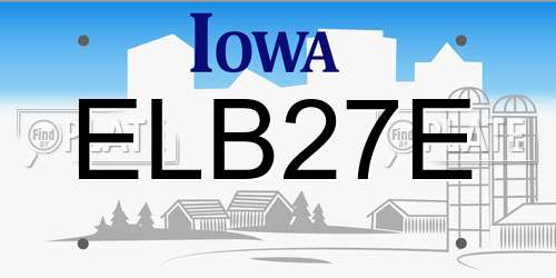 ELB27E Iowa License Plate