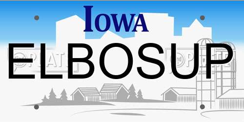 ELBOSUP Iowa License Plate
